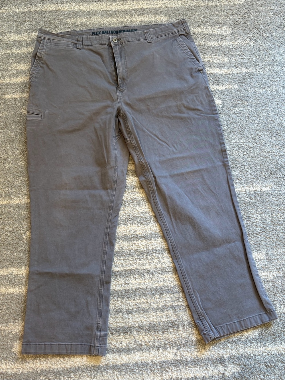 Duluth Trading Co flex ballroom khakis Gray Casual Straight-Leg Pants